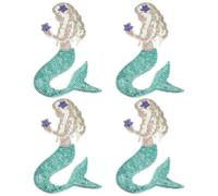 FINGERINSPIRE 4Pcs Mermaid Sequined Embroidery Applique Patch 20x13.5cm Iron Embroidery Applique Decoration Patch Mermaid Sequin Stitch Patch Sequins Decorative Patch for Clothing Outerwear DIY Decor