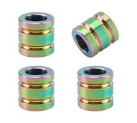 FINGERINSPIRE 4PCS Paracord Beads 10x10mm Rainbow Color Titanium Crafting Beads for Bracelet Making, Durable Outdoor Column Bead Lanyard DIY Accessories with Smooth 6mm Center Hole