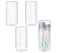 FINGERINSPIRE 4Pcs Transparent Plastic Makeup Brush Holders 7.5x15cm Retractable Makeup Brush Holder Portable Cosmetic Brush Organizer Container Dustproof Brushes Storage Case for Women Make-up Artist