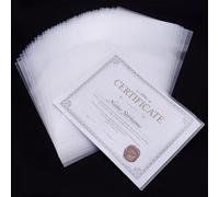 FINGERINSPIRE 50 Pcs Clear L-Type Plastic Folder 30.9x21.8cm Copy Safe Project Pocket File Project Pockets Paper Document Jacket Sleeve Clear File Folder Plastic Sleeves for Office School
