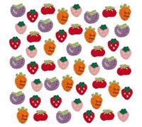 FINGERINSPIRE 50PCS Crochet Appliques 5 Style Fruit Sew On Patch Strawberry Cherry Small Knitted Fruit Designs for DIY Crafts Headbands Jeans Backpacks Fabric Decor