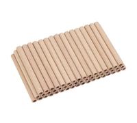 FINGERINSPIRE 50Pcs Hollow Wood Sticks, 10x1cm Wheat Color Column Shape Natural Wooden Dowel Rods with 6mm/0.2inch Hole Unfinished Beech Wood Rods for DIY Crafts Arts Projects