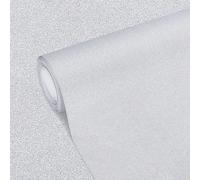 FINGERINSPIRE 5m Silver Glitter Vinyl Contact Paper 40cm Wide Glitter Wallpaper Stick and Peel Self Adhesive Removable Sparkle Walls Border Glittery Fabric Wall Paper Roll for Home Decor