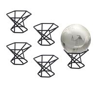 FINGERINSPIRE 5Pcs Crystal Ball Display Stand Hexagon Iron Display Stand 53.5x60x40.5mm Black Metal Display Stand for Crystal Glass Lens Ball Decor Glass Ball Base Divination Photography Lensball Base