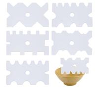 FINGERINSPIRE 5pcs Pottery Throwing Ribs 100x60mm White Clay Acrylic Edge Templates Acrylic Sculpting Shapper Templates for Ceramics for Carving Clays Molds Texture Ribs Pottery Tools Supplies