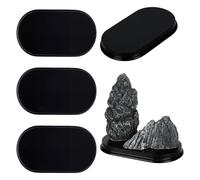 FINGERINSPIRE 5Pcs Wood Oval Base 13x7.5cm Black Wooden Display Base Wood Jewelry Display Stand Wooden Plaque Flat for Art Exhibition Sculpture Casting Photography Prop Home Decoration
