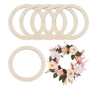 FINGERINSPIRE 6 Pcs Garland Wood Wreath Frames 25cm Cardboard Hanging Wreaths for DIY Crafts Wood WreathForms with Pre-Cut Holes for Wedding Craft Festival Christmas Decoration