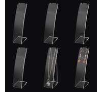 FINGERINSPIRE 6 Pcs L-Shape Acrylic Necklace Holder(Clear, 11.5cm Height) Slant Back Earring Display Stand Jewelry Organizer for Earring Necklace Long Chain Pendant Jewelry Storage Rack for Retail