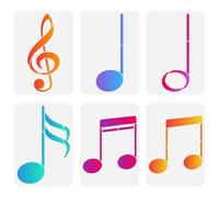 FINGERINSPIRE 6 Pcs Music Painting Stencil 21x29.7cm Reusable Styles Musical Notes Pattern Drawing Template DIY Art Notatin Decoration for on Wood Wall Fabric Furniture DIY-WH0394-0164-EU18