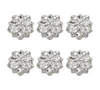 FINGERINSPIRE 6 PCS Shiny Flower Rhinestone Buttons 22mm Glass Rhinestone Shank Buttons Platinum Crystal Sew On Button with 1-Hole Jewelry Decorations for Crafts Wedding Party Clothes Embellishments
