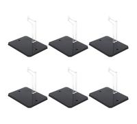 FINGERINSPIRE 6 Sets Action Figures Display Holder for Connecting Clear with Black Rectangle Base Plastic Doll Stands Flexible Action Figure Base Holder for 1/144 HG Action Figure Models