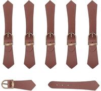 FINGERINSPIRE 6 Sets Leather Sew-On Toggles Closures Brown PU Leather Snap Toggle Sew On Duffle Jacket Buckle Metal Leather Clasp Fasteners Replacement Snap Toggle for Coat Jacket DIY Craft