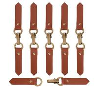 FINGERINSPIRE 6 Sets Leather Tab Closure Clip Holder Peru PU Leather Clip Buckle Toggles Sew on Leather Buckles with Clip Cardigan Clip Holder Clothing Hook Buckles for Poncho Cardigan Wrap Shawl