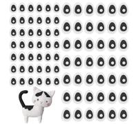 FINGERINSPIRE 60Set Layered Oval Felt Eyes 2 Styles Oval Felt Cutouts with Resin Bead Sew On Craft Eyes Black & White DIY Craft Eyes Doll Eyes Sewing Applique for DIY Puppet Plush Animal Making
