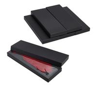 FINGERINSPIRE 6Pcs Gift Wrap Tie Boxes 31x11.1x2.9cm Black Rectangle Paper Cardboard Tie Storage Boxes with Lids Men Women Sock Gifts Packaging Box for Valentine Birthday Wedding Engagement