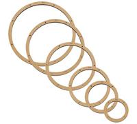 FINGERINSPIRE 6PCS Stained Glass Circle Layout Frame 6 Sizes Glass Maker Templates MDF BurlyWood Color Sheet Boards for Stained Glasses Round Shape Making Tool for DIY Crafts Handwork Project Making