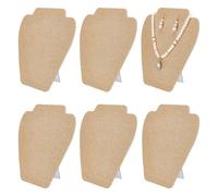 FINGERINSPIRE 6pcs Velvet Jewelry Necklace Display Stand 20cm Height Tan Color Earring Pendant Chain Holder Mannequin Model Necklace Display Holder Jewelry Pendant Storage Rack for Shows