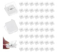 FINGERINSPIRE 75PCS Self Adhesive Clips 30x30x21mm Tapestry Hangers Clear Acrylic Square Clips with Invisible Sticky Backing Adhesive Hanging Clip for Photo Display Scrapbooking and DIY Crafts