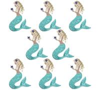FINGERINSPIRE 8 Pcs Mermaid Sequined Embroidery Applique Patch 14x9.5cm Iron Embroidery Applique Decoration Patches Mermaid Sequin Stitch Patch Decorative Patch for Clothing Outerwear DIY Decor