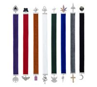 FINGERINSPIRE 8 Pcs Velvet Ribbon Bookmark 38.5~42.6cm Dragon Snake Wing Metal Charm Vintage Metal Charm Bookmark Metal Pendant Bookmark with Dragon Snake Moon and Butterfly Pendant