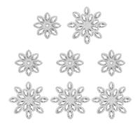 FINGERINSPIRE 8PCS 2 Styles Flower Hotfix Rhinestone Appliques Iron on Clear Snowflake Rhinestone Patches Hot Melt White Floral Pattern Sewing Embellishment for DIY Wedding Clothes Dress Decoration
