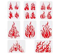 FINGERINSPIRE 8pcs Flames Drawing Painting Stencils Templates 29.7x21cm Fire Theme Templates Decoration Fire Drawing Stencil for Painting on Wood, Floor, Wall and Fabric