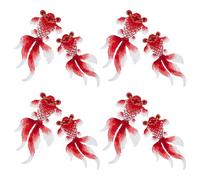 FINGERINSPIRE 8Pcs Goldfish Sew on Appliques Crimson Color Goldfish Embroidery Cloth Patches 2Sizes Computerized Embroidery Sewing Patches Goldfish Shaped Patch Decorative Repair Patch for Jeans Cloth