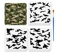 FINGERINSPIRE 9PCS Camouflage Stencil 30x30CM 3 Sets Camouflage Templates for Spray Paint 3 Style Layered Camo Stencil Kit for DIY Crafts Painting on Boats Fabric Wood Canvas Walls