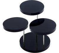 FINGERINSPIRE Acrylic Round Barbell Pedestal Display 3 Tier Black Acrylic Rotatable Jewelry Display Stands Earring Ring Bracelet Jewelry Display Showcase Stand Holder for Home Organization