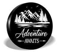 FINGERINSPIRE Adventure Trip Universal Spare Wheel Tire Cover Waterproof Dust-proof Tire Covers Tire Protector for RV Travel Trailer Camper Truck SUV Motorhome（15" Fit 70-75cm Tire Diameter）