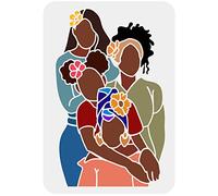 FINGERINSPIRE African Lady Stencils - 29.7x21cm Girls Shadow Drawing Painting Templates - 4 Tribal Girl Stencils for DIY Art and Craft Home Decor