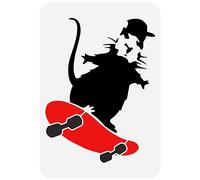 FINGERINSPIRE Banksy Skateboard Rat Stencil 21x29.7cm Reusable Banksy Theme Painting Template DIY Banksy Mouse Drawing Stencil Animal Stencil for Painting on Wood Wall Fabric Furniture