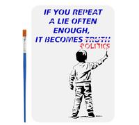 FINGERINSPIRE Banksy Words Painting Stencil 21x29.7cm Banksy Boy Writing Template with Brush