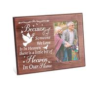 FINGERINSPIRE Because Someone We Love Is In Heaven Picture Frame 15x10cm Sympathy Gifts Frames Memorial Photo Frame Bereavement Gifts Frame Wood Photo Frame for Loss of Mother Father Grandpa Grandma