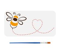 FINGERINSPIRE Bee Tracks Stencil with Brush 15x30cm Bee Pattern Template Reusable Love Heart Stencil Animal Theme Template Plastic PET Bee Love Track Stencil for Painting on Canvas Wood Clothes