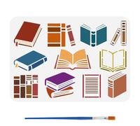 FINGERINSPIRE Books Stencils with a Paint Brush 29.7x21cm Reusable Paper Stencils PET Notebook Silhouette Decoration Stencil Oriental Themes Template for Painting on Wood Wall Floor Furniture