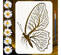 FINGERINSPIRE Branch Butterfly Pattern Stencils with a Brush 29.7x21cm Butterfly Painting Stencils Branch Stencil PET Animal Themes PET Template for Wood Floor Tile Wall Fabric Furniture Scrapbook DIY