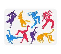 FINGERINSPIRE Break Dancer Painting Stencil 8.3x11.7inch Reusable Break Dance Boy Girl Drawing Decoration Template Street Dance Stencil for Painting on Wood Wall Fabric Paper Furniture