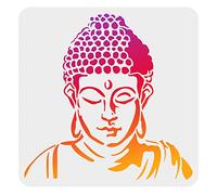 FINGERINSPIRE Buddha Painting Stencil 30x30cm Hollow Out Oriental Buddha Craft Stencil Reusable Buddha Head Stencil Template for Painting on Wall, Photo Album, Paper, Wood Signs