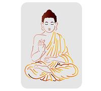 FINGERINSPIRE Buddha Stencil 21 x 29.7 cm DIY Indian Stencil Reusable Plastic for Painting on Wall and Wooden Tiles