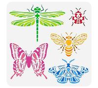 FINGERINSPIRE Butterfly Painting Stencil 30x30cm Reusable Dragonfly Drawing Template DIY Craft Bee Ladybug Moth Animal Pattern Stencil for Painting on Wood Wall Fabric Furniture