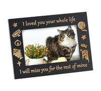FINGERINSPIRE Cat Memorial Picture Frame 15x20cm I Loved You Your Whole Life Cat Gift Photo Frame Rectangle Wood Photo Frame with Plastic Finding Pet Memorial Keepsake Frame For Cats That Passed