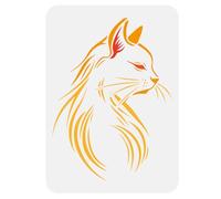 FINGERINSPIRE Cat Profile Large Stencil 29.7x21cm Cat Side Face Painting Stencils Reusable Cat Templates Animal Themes Drawing Templates for Wall Fabric Tiles Floor Paper Furniture Wood