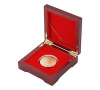 FINGERINSPIRE Challenge Coin Wood Presentation Box Dark Red Square With Velvet Inside for 40mm Coin or Awards Wooden Commemorative Coin Storage Box with Magnetic Clasp Coin Gift Box(14.1x10.1x3.55cm)