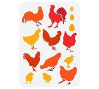 FINGERINSPIRE Chicken Stencil - 21x29.7cm Plastic Cock Drawing Stencil for Painting on Wall, Furniture, DIY Home Decor