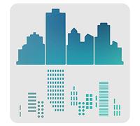 FINGERINSPIRE Cityscape Stencils Template 30x30cm Plastic City Building Morse Code Drawing Painting Stencils Square Reusable Stencils for Painting on Wood, Floor, Wall and Tile
