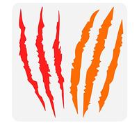 FINGERINSPIRE Claw Marks Stencil 30x30cm Animal Scratch Marks Stencils Plastic Claw Mark Pattern Stencil Reusable DIY Art and Craft Stencils for Painting on Walls Canvas DIY Craft Home Decor