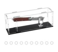 FINGERINSPIRE Clear Rectangle Acrylic Display Case with Black Base 28.7x7.7x10.7cm Single Storage Box Stand with Removable Cover for Collection Display