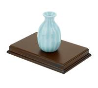 FINGERINSPIRE Coconut Brown Rectangle Wood Stand Base 10.1x15x1.8cm Wood Base with Ogee Edge Wood Display Base for Gemstone and Jewellery Decor Wood Base for Vase Sculpture Collectibles Display