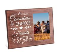 FINGERINSPIRE Coworkers By Chance Friends By Choice Picture Frame 10x15cm Goodbye Farewell Photo Frame Hanging/Tabletop Wooden Going Away Leaving Gift Frame for Coworker Work Bestie Team Member